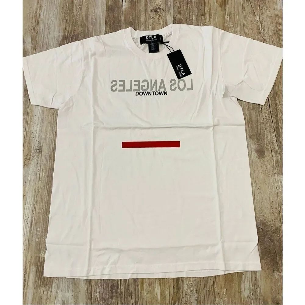 DTLA Brand Jeans Mens White T-shirt Sz Large